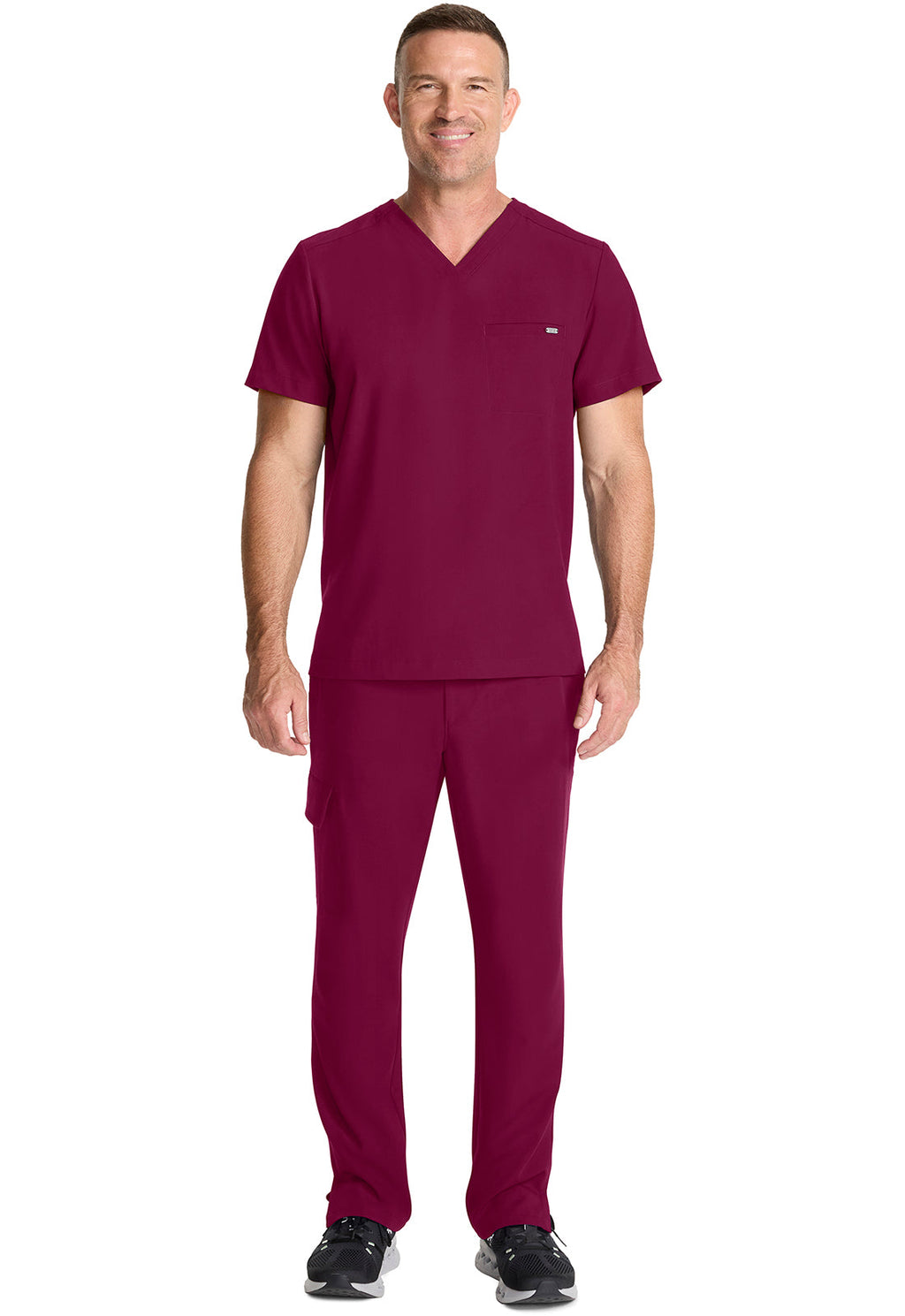 Quest HH758 Men's 1-Pocket V-Neck Scrub Top Wine