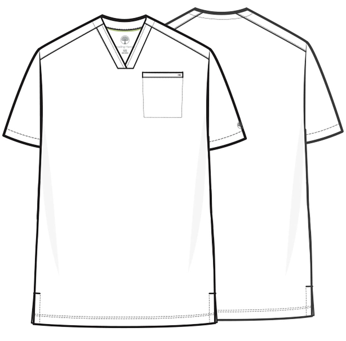 Quest HH758 Men's 1-Pocket V-Neck Scrub Top Caribbean
