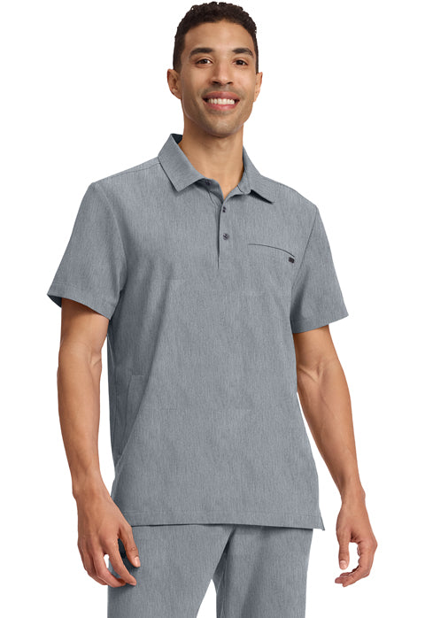 HH Quest HH759 Men's 3-Pocket Polo Collar Top Heather Ash