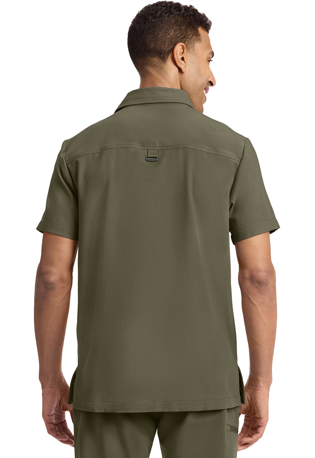 Quest HH759 Men's 3-Pocket Polo Collar Scrub Top Olive