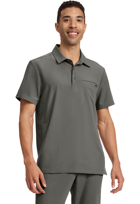 HH Quest HH759 Men's 3-Pocket Polo Collar Top Pewter