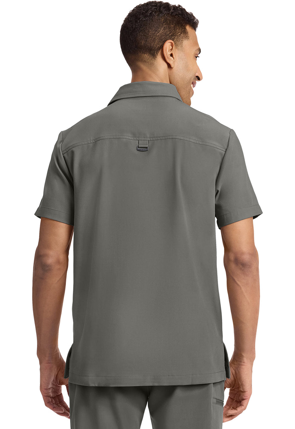Quest HH759 Men's 3-Pocket Polo Collar Scrub Top Pewter