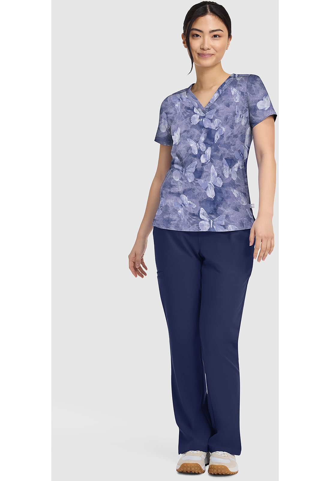 Prints HH906 Women's Briana Print Scrub Top Butterfly Spirit
