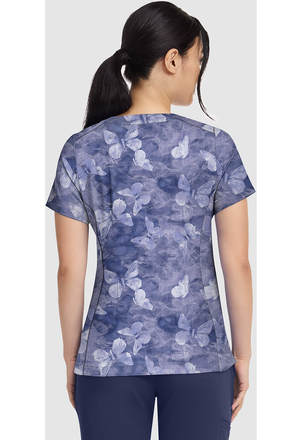 Prints HH906 Women's Briana Print Scrub Top Butterfly Spirit