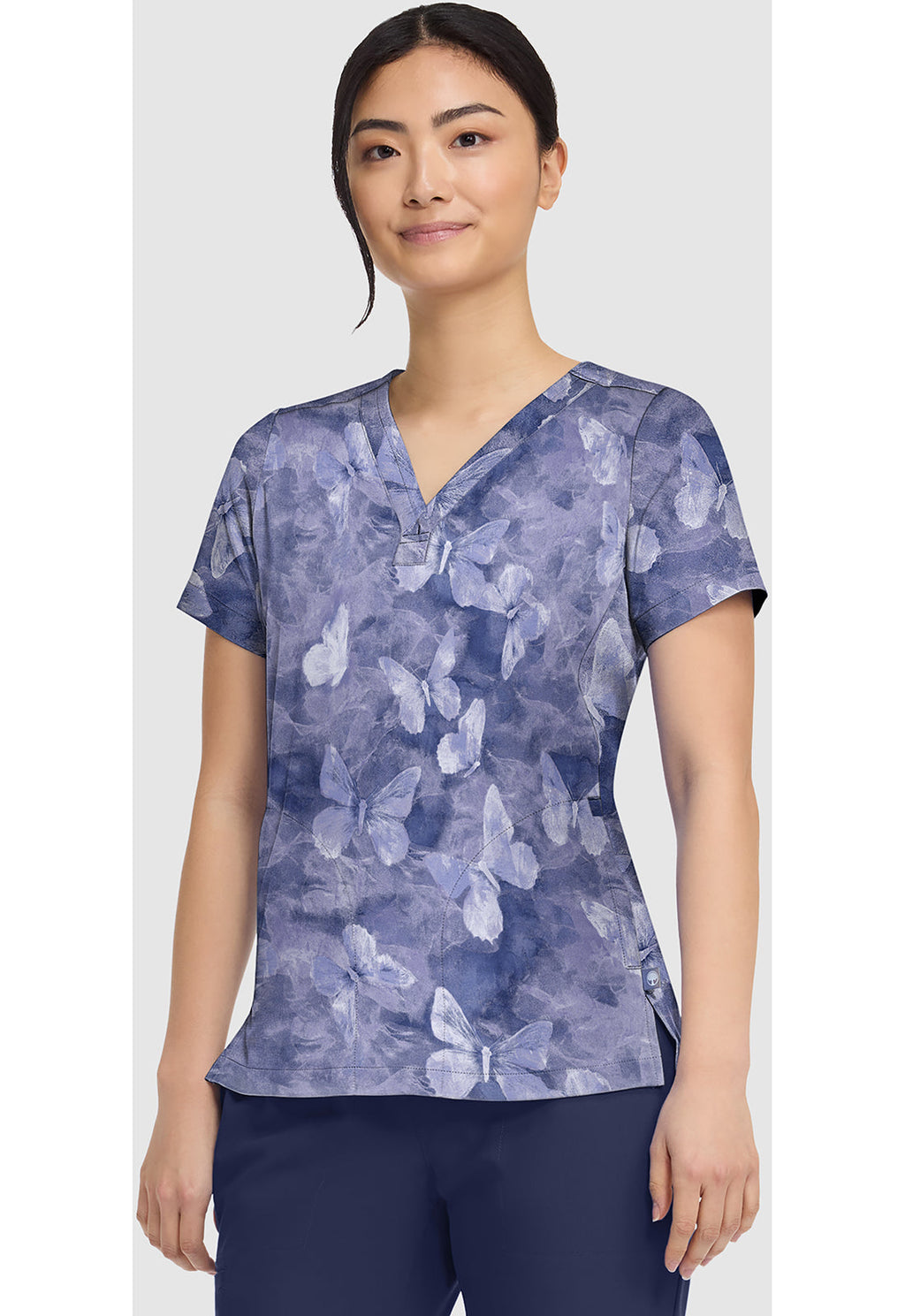 Prints HH906 Women's Briana Print Scrub Top Butterfly Spirit