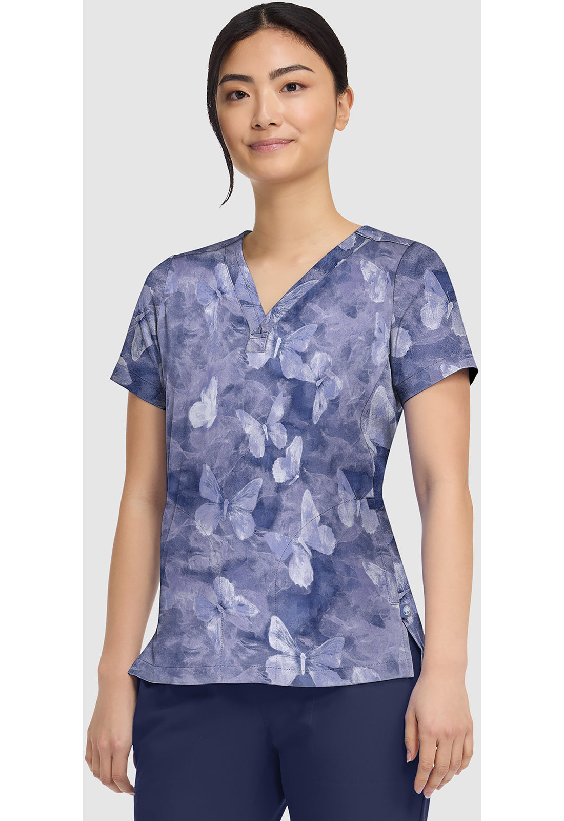 Prints HH906 Women's Briana Print Scrub Top Butterfly Spirit