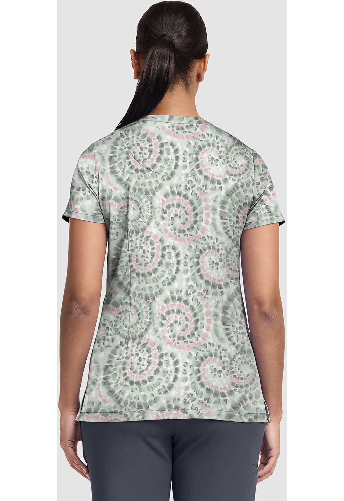 Prints HH907 Women's Ivy Print Scrub Top Spiral Out
