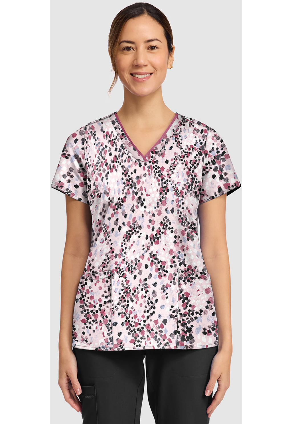Prints HH910 Women's Amanda Scrub Top Abstract Python