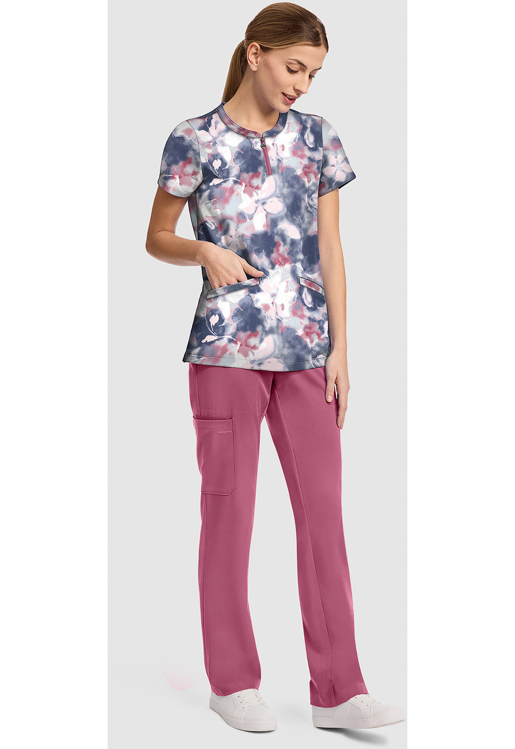 Prints HH911 Women's Ivy Scrub Top Tranquil Floral