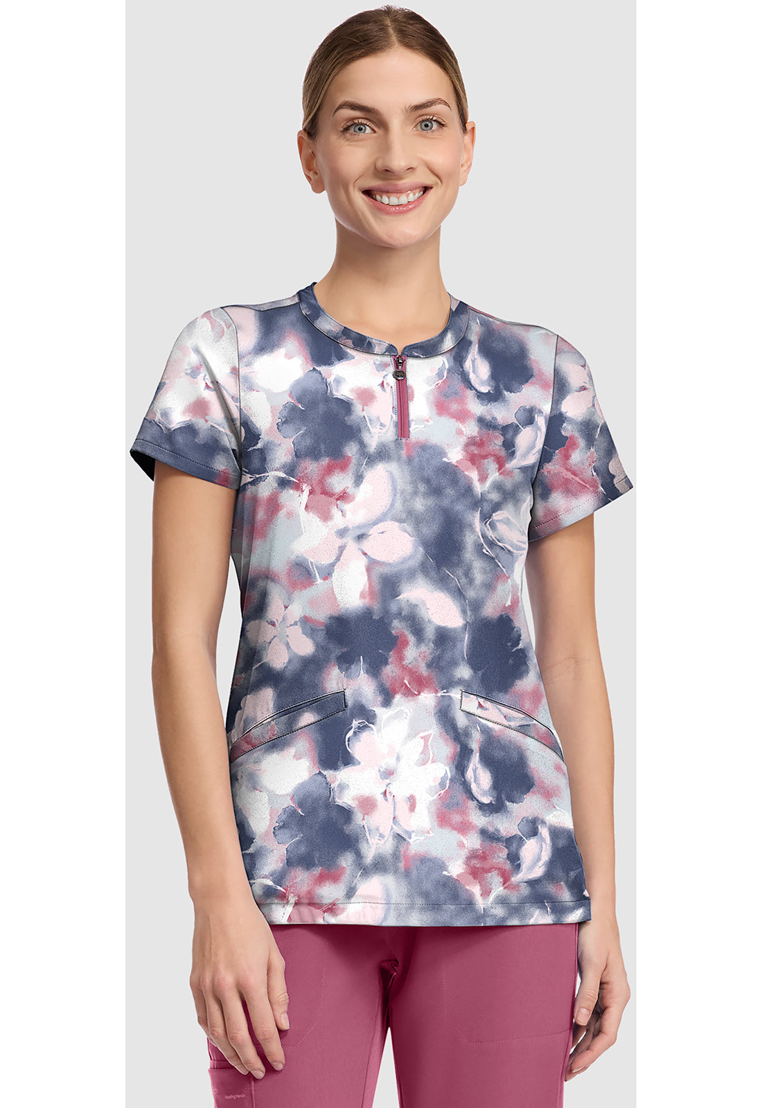 Prints HH911 Women's Ivy Scrub Top Tranquil Floral