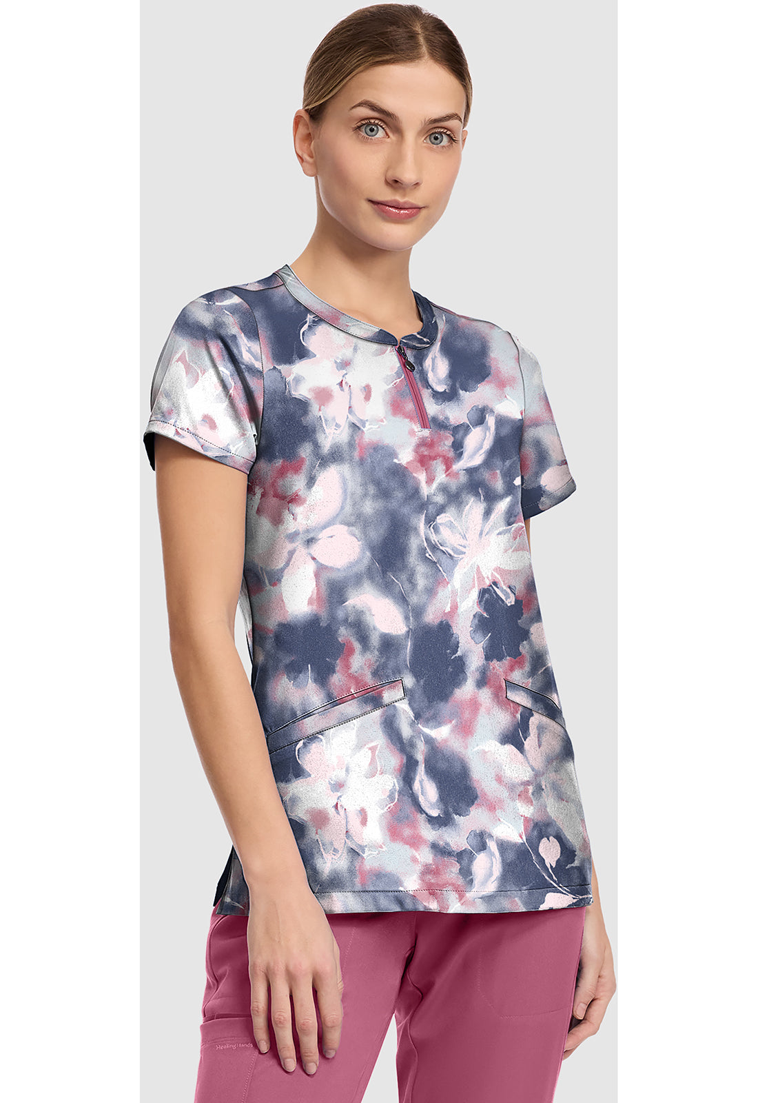 Prints HH911 Women's Ivy Scrub Top Tranquil Floral