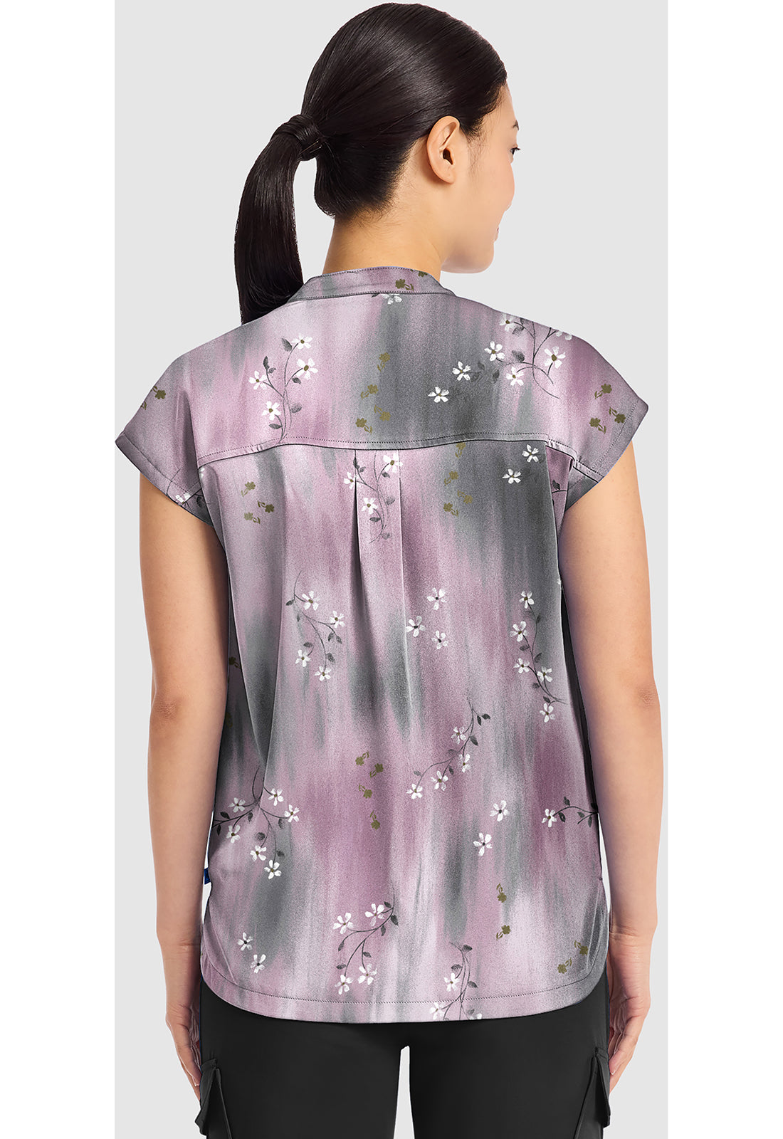 Prints HH912 Women's Journey Scrub Top Blurred Ditsy