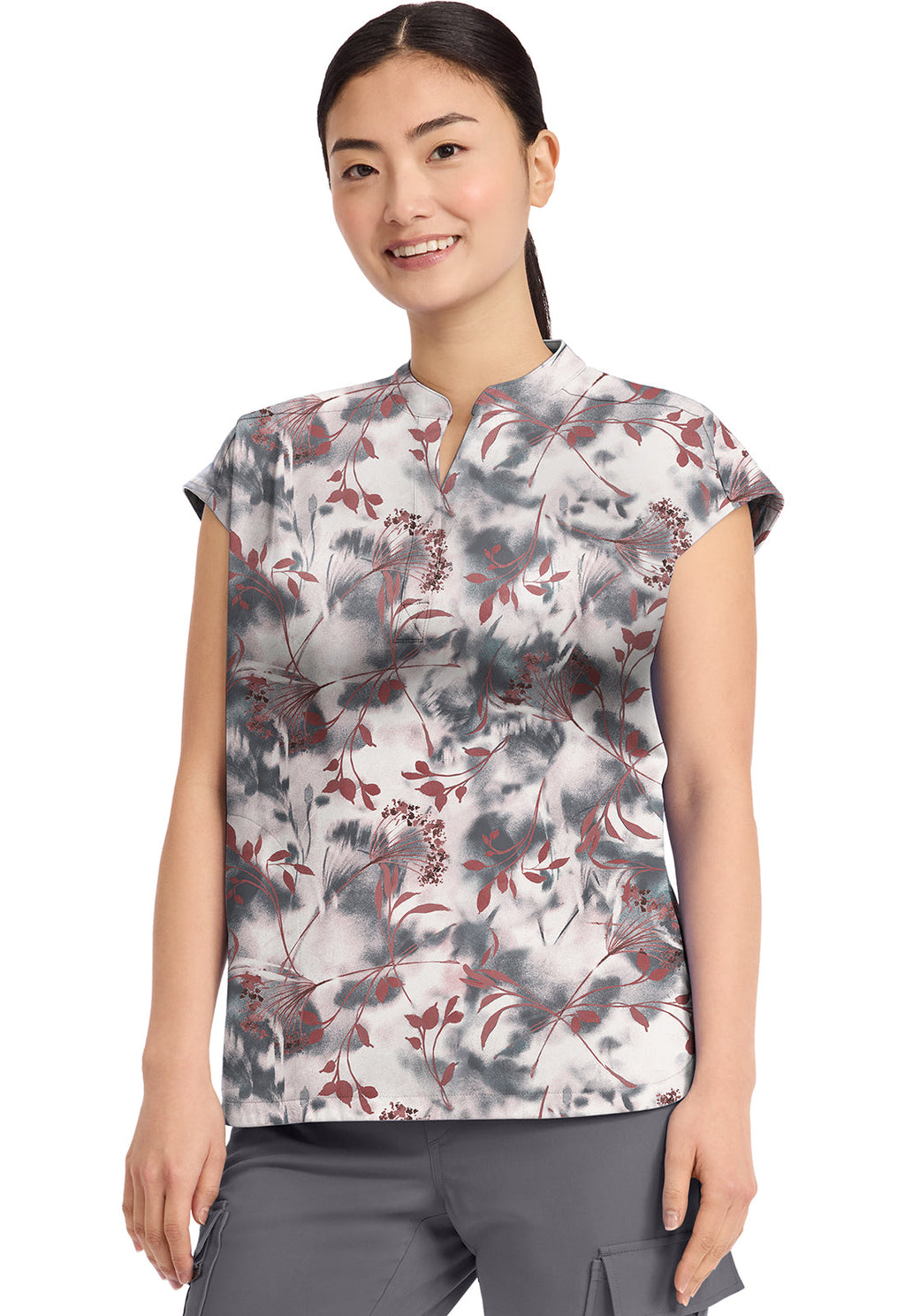 HH Prints HH912 Women's Journey Scrub Top Floating Botanical