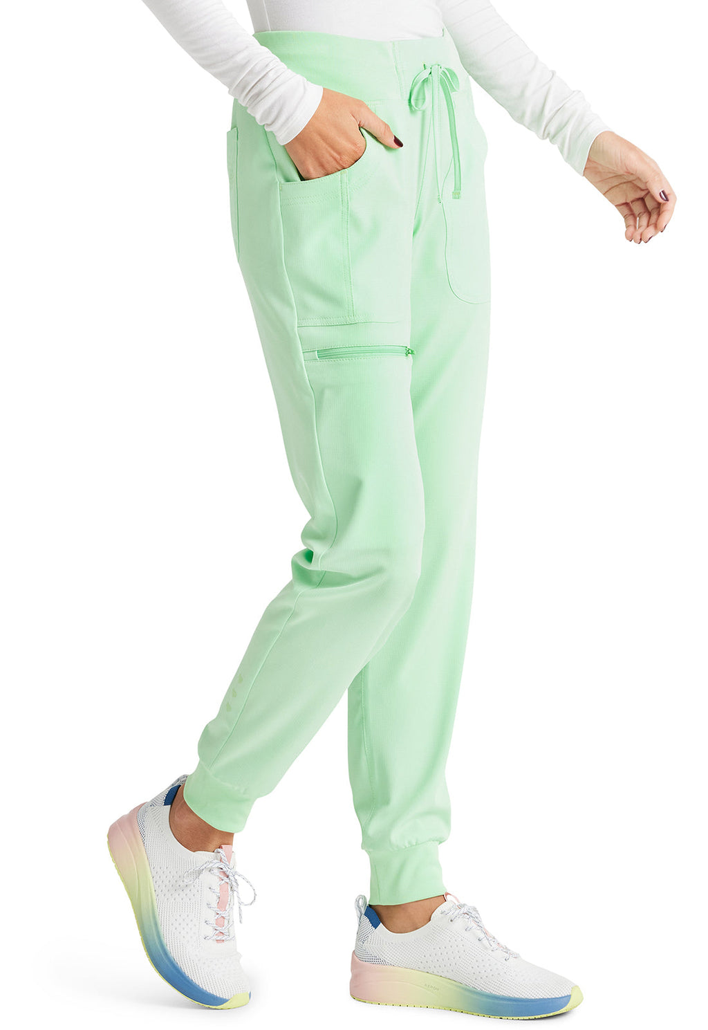 HeartSoul Break on Through HS030 Drawstring Jogger Go Green Model Image Left Side | Heartsoul