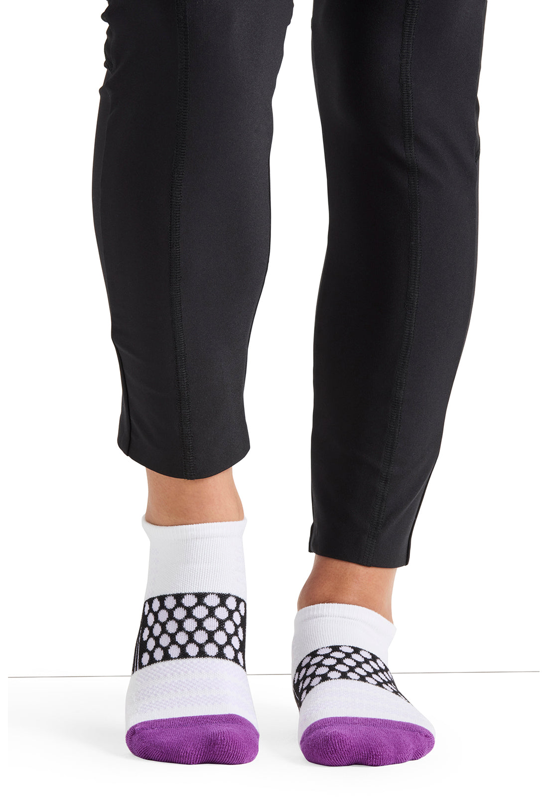 Infinity Legwear HUSTLE Unisex Athletic Ankle Socks Purple/Black/White