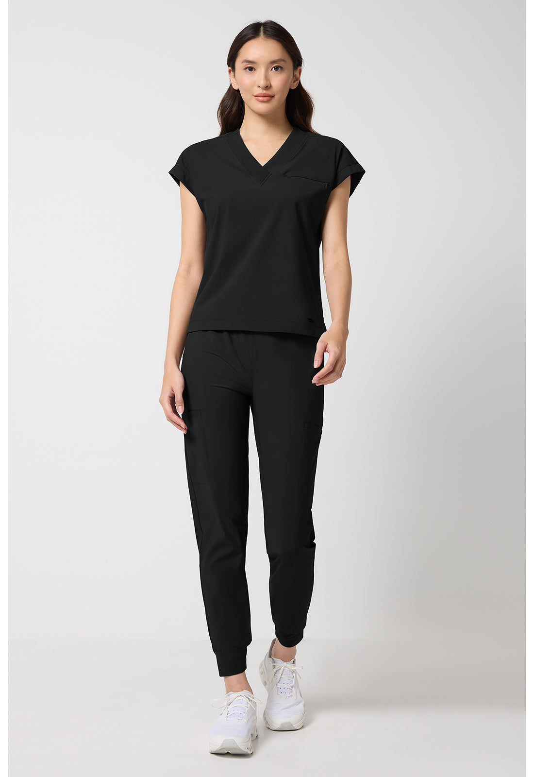 Pursuit IN00034 Women's Dolman V-Neck Scrub Top Black
