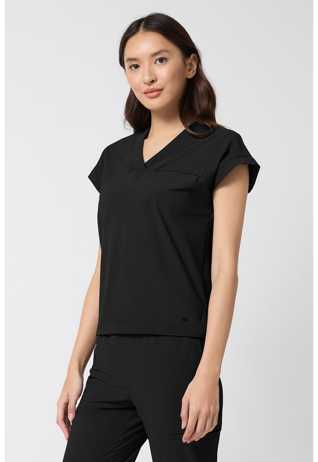 Pursuit IN00034 Women's Dolman V-Neck Scrub Top Black