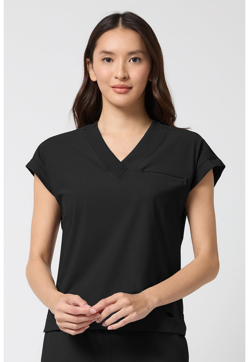 Pursuit IN00034 Women's Dolman V-Neck Scrub Top Black