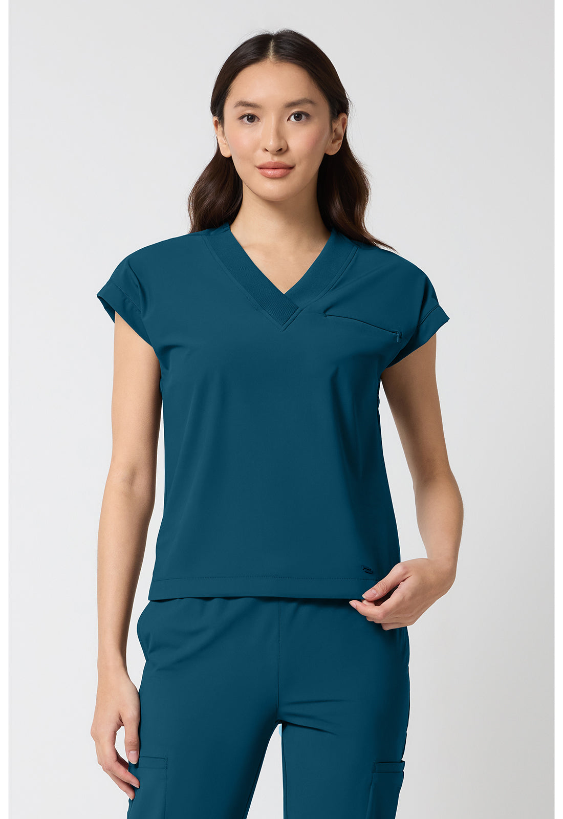 Pursuit IN00034 Women's Dolman V-Neck Top Caribbean Blue