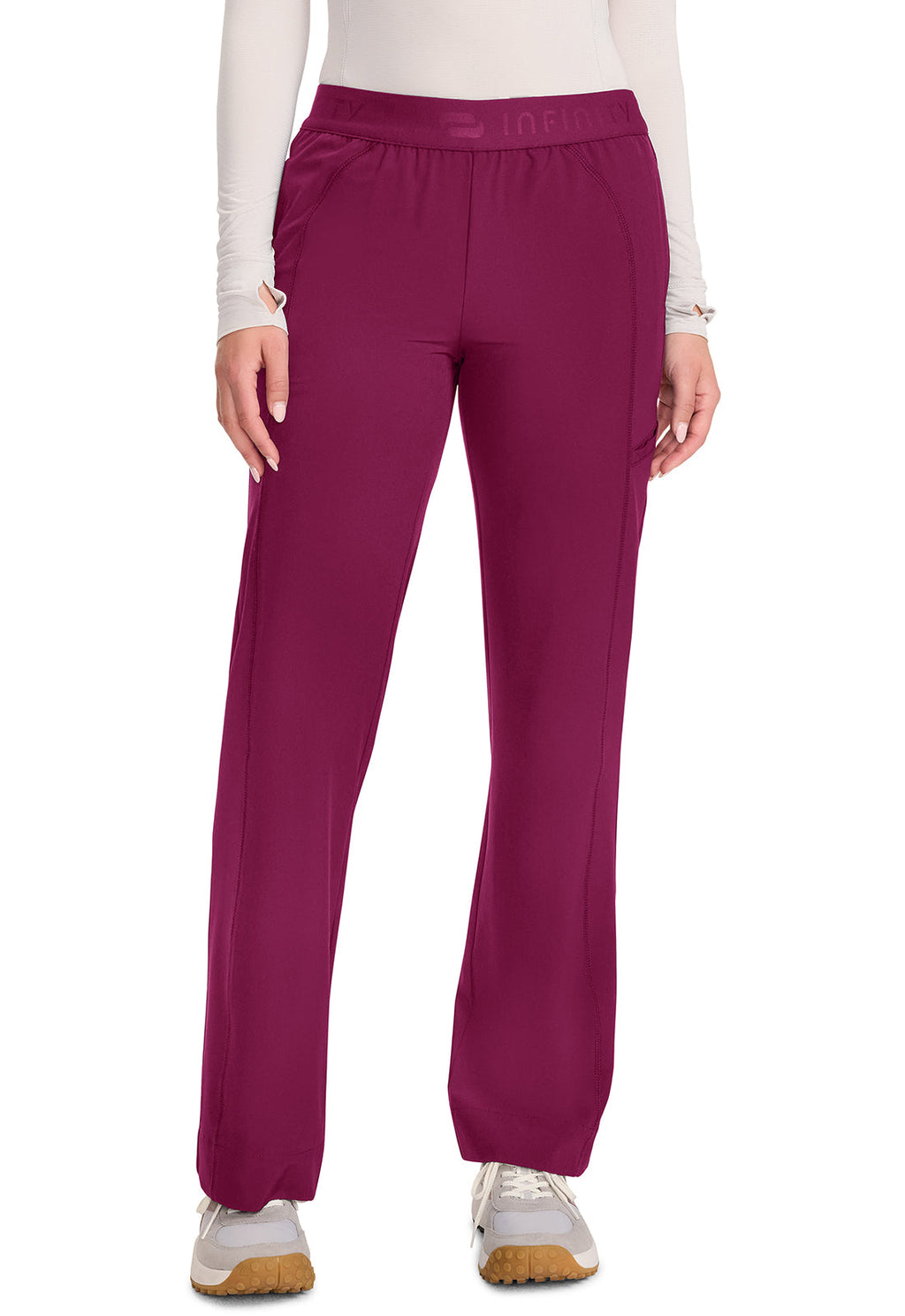 GNR8 IN011A Mid-Rise Wide Leg Pants Wine