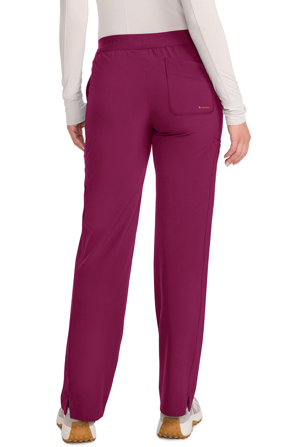 GNR8 IN011A Mid-Rise Wide Leg Pants Wine