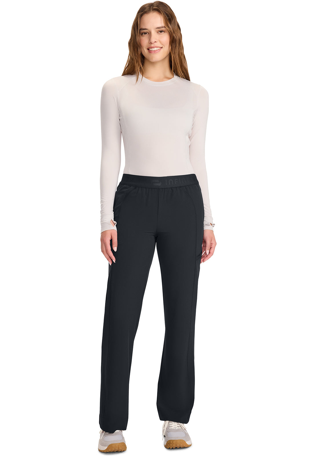 GNR8 IN011A Women's Mid-Rise Wide Leg Pants Pewter Image