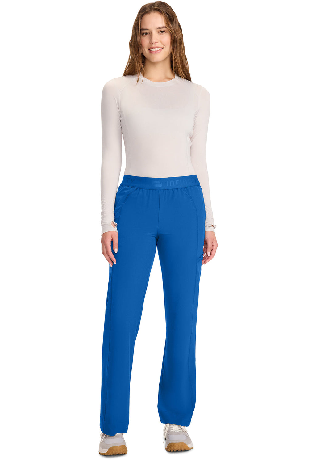 GNR8 IN011A Women's Mid-Rise Wide Leg Pants Royal Image