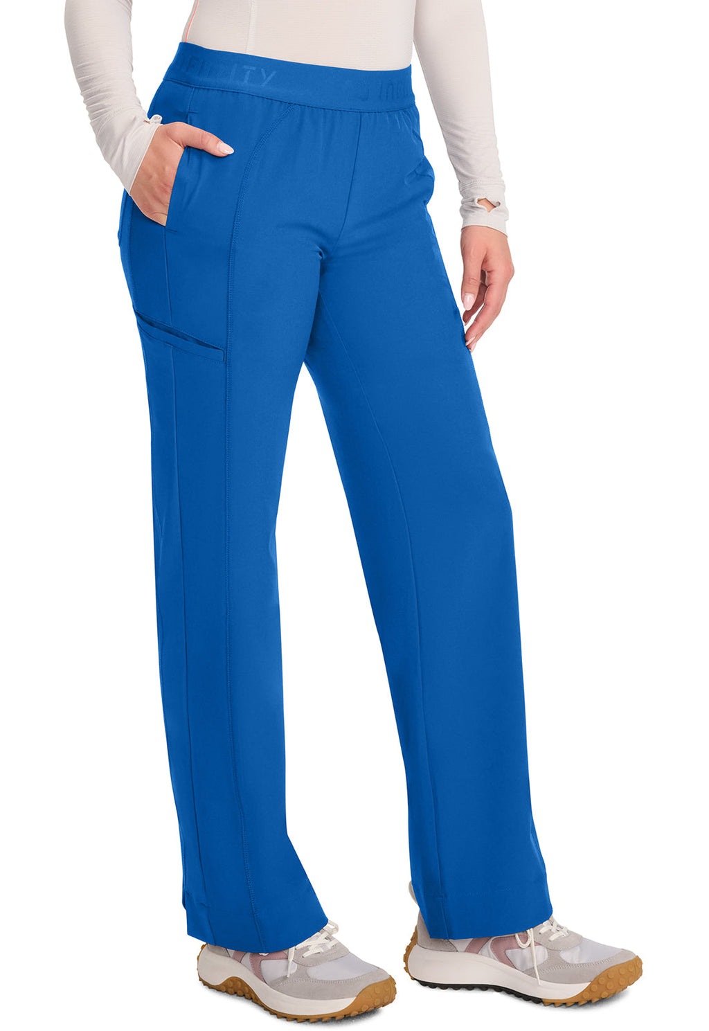GNR8 IN011A Women's Mid-Rise Wide Leg Pants Royal Image