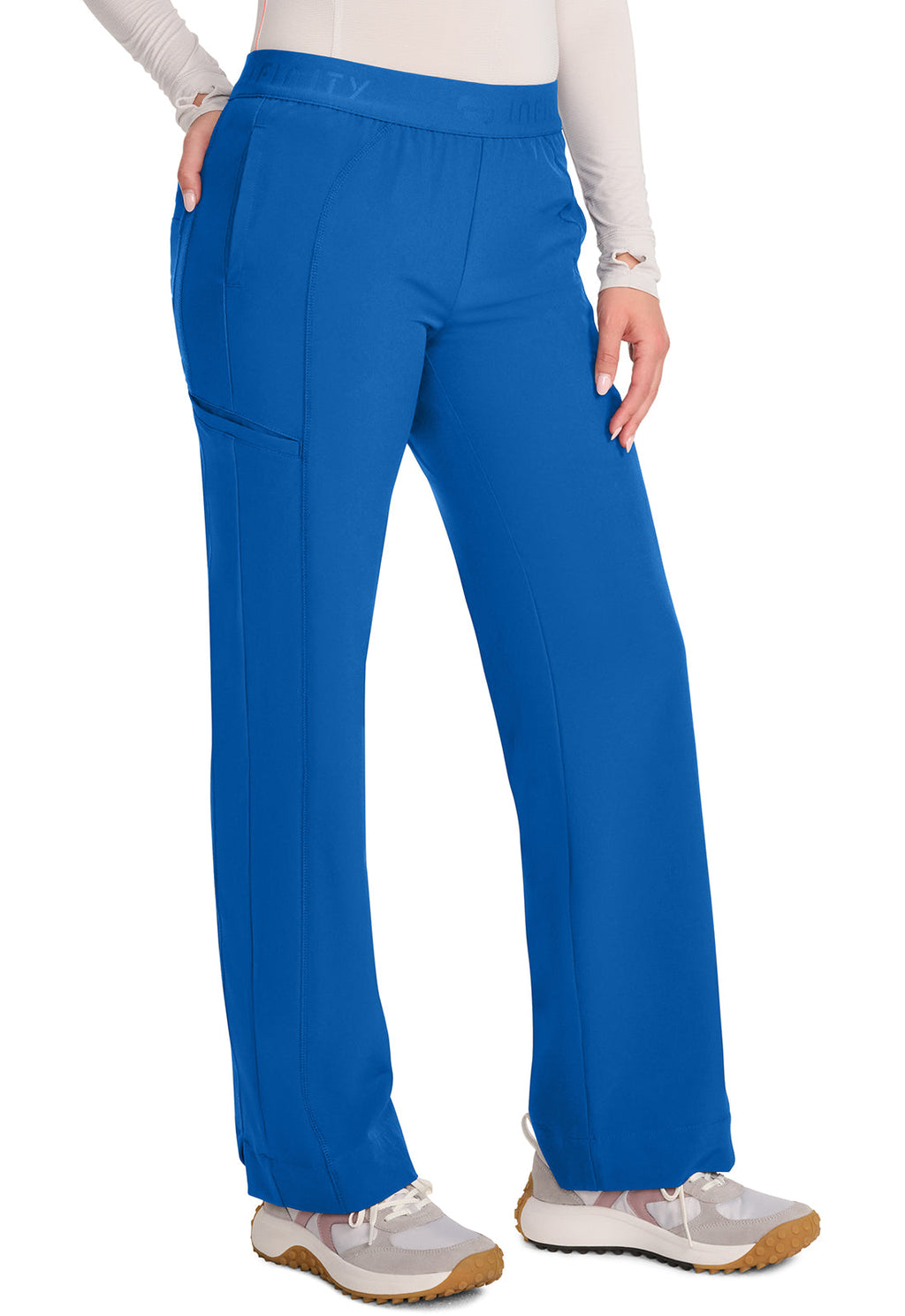 GNR8 IN011A Women's Mid-Rise Wide Leg Pants Royal Image