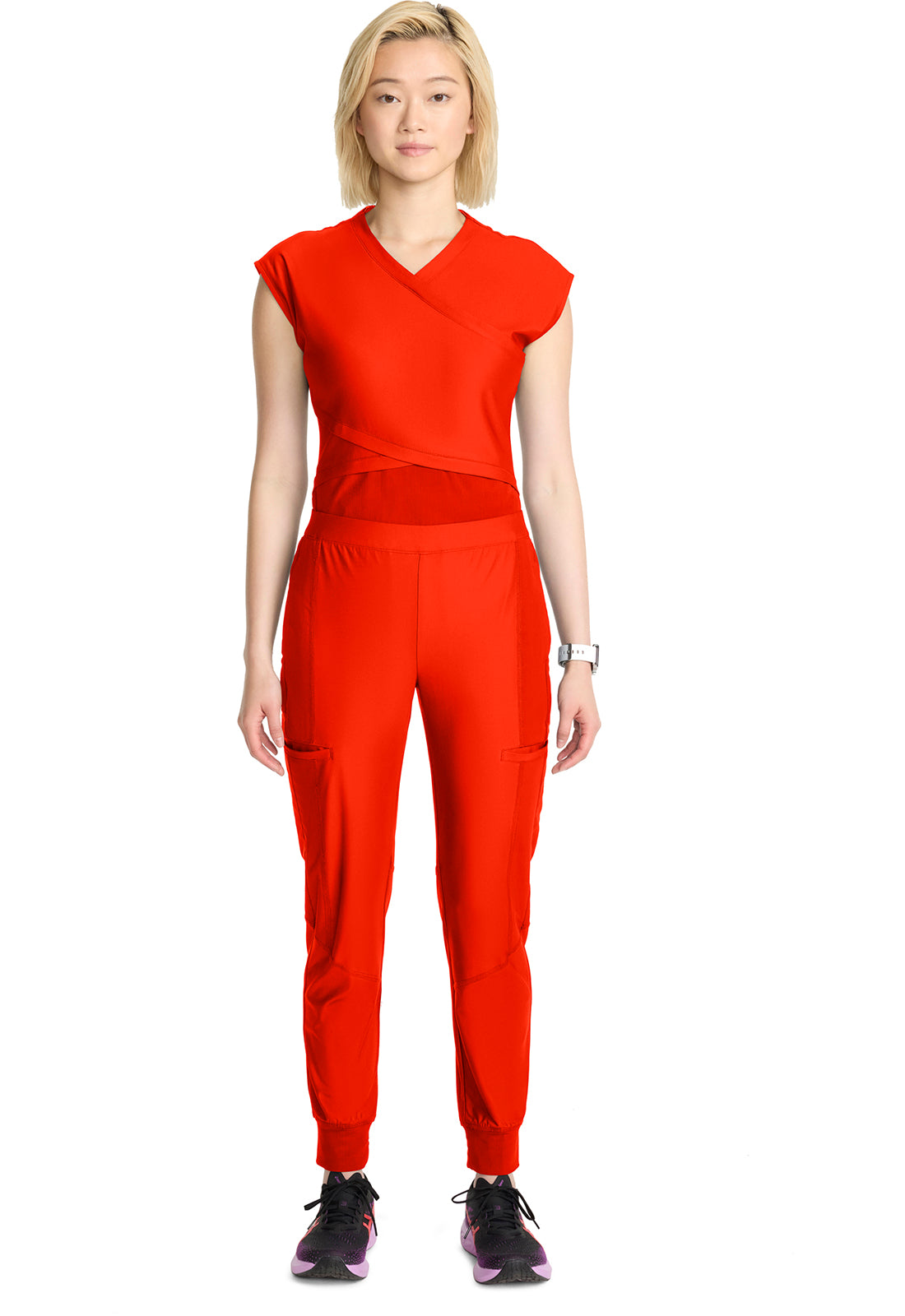 Kinetic IN012A Women's Knit Convertible Jogger Vivid Orange Image