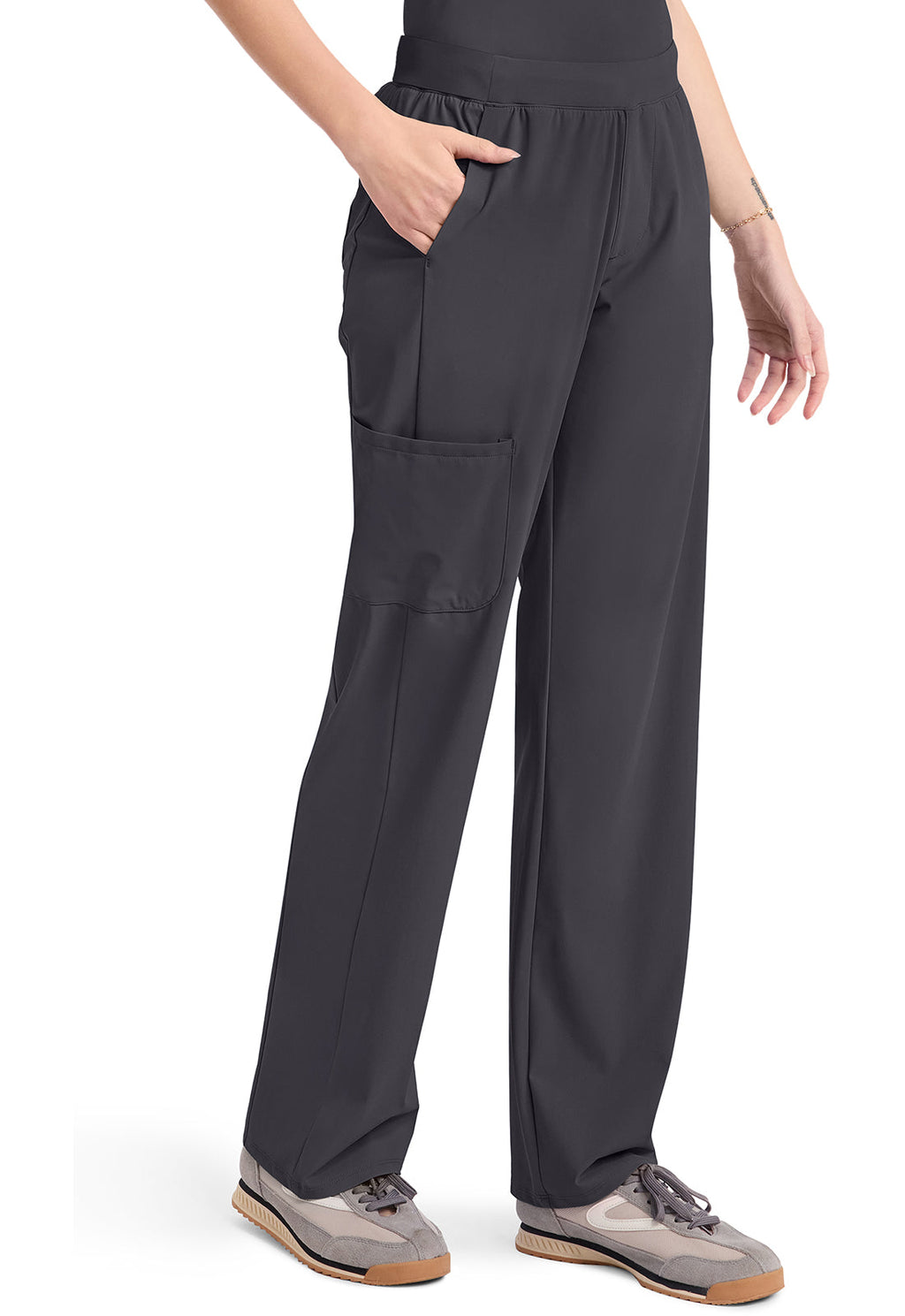Pursuit IN023A Women's 4-Pocket Straight Leg Pants Pewter