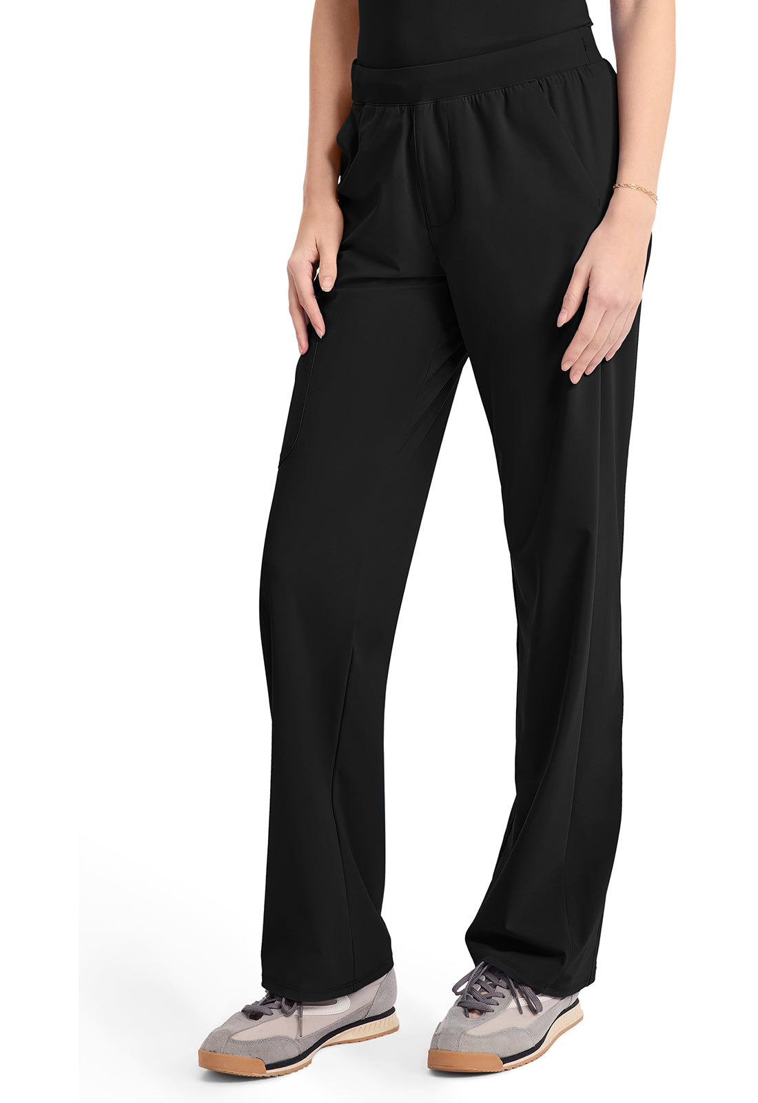 Pursuit IN023A Women's 4-Pocket Straight Leg Scrub Pants Black