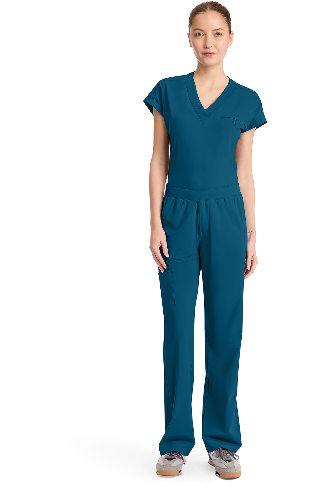 Pursuit IN023A Women's 4-Pocket Straight Leg Scrub Pants Caribbean Blue
