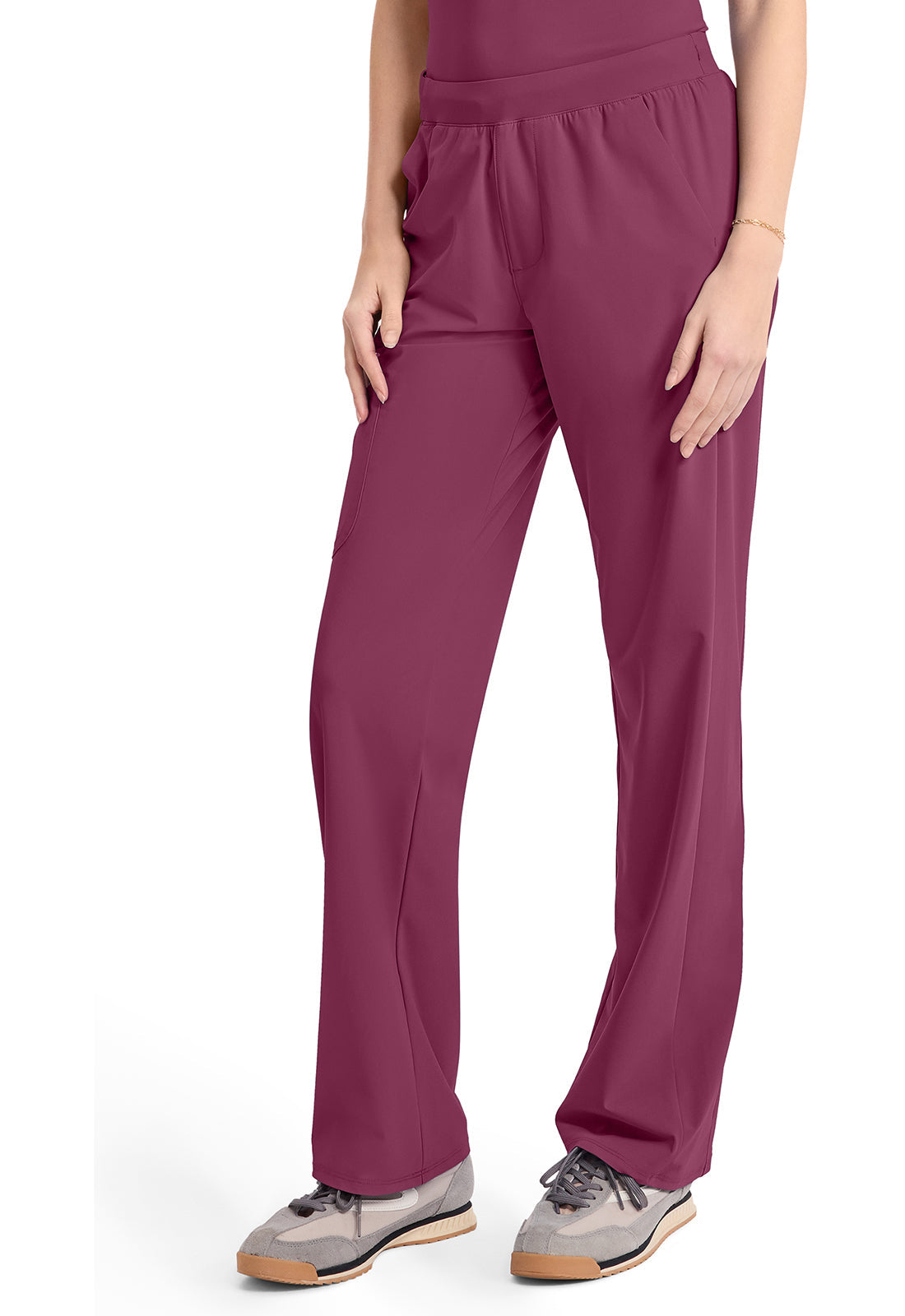 Pursuit IN023A Women's 4-Pocket Straight Leg Scrub Pants Wine