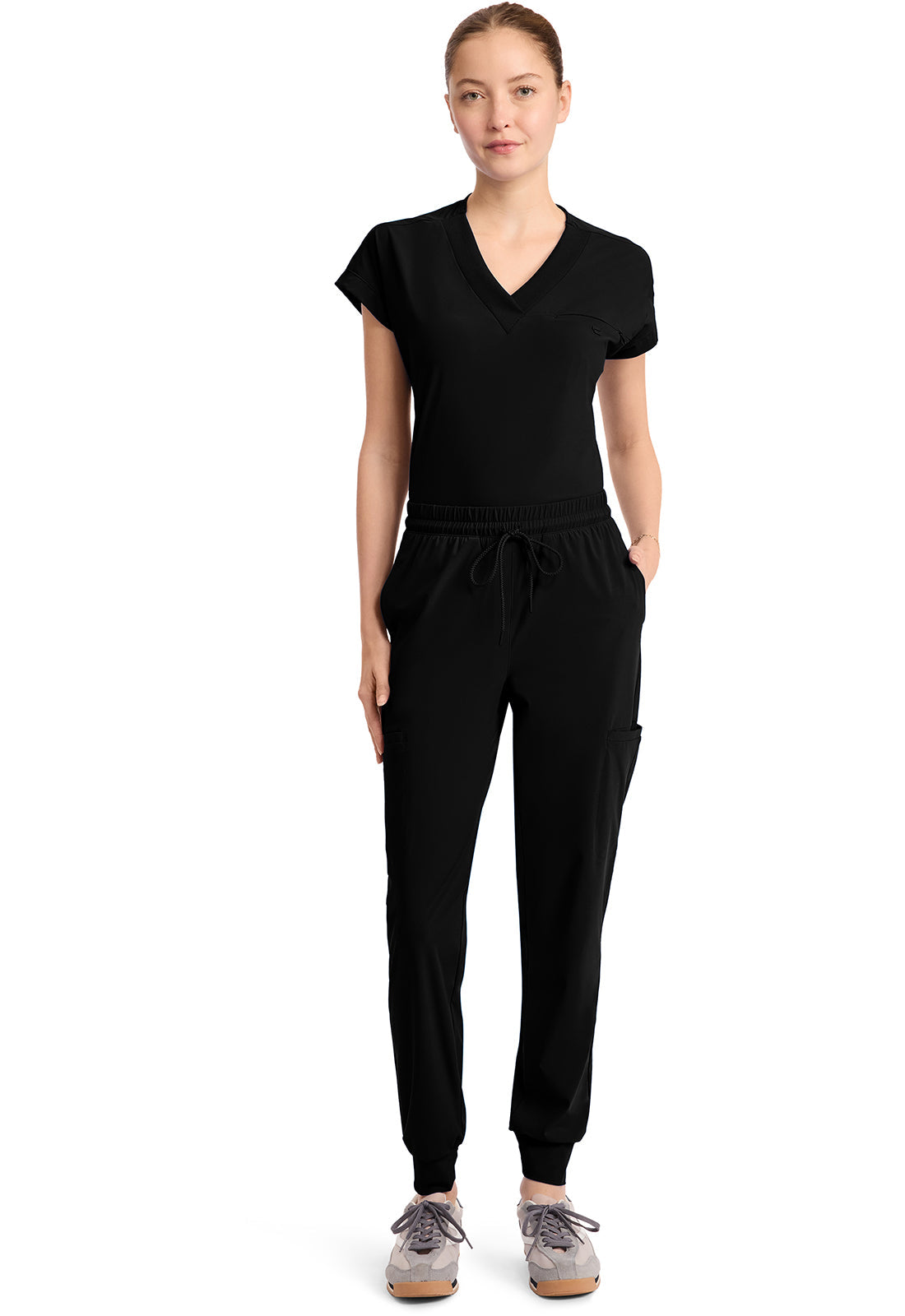 Pursuit IN024A Women's 5-Pocket Scrub Joggers Black