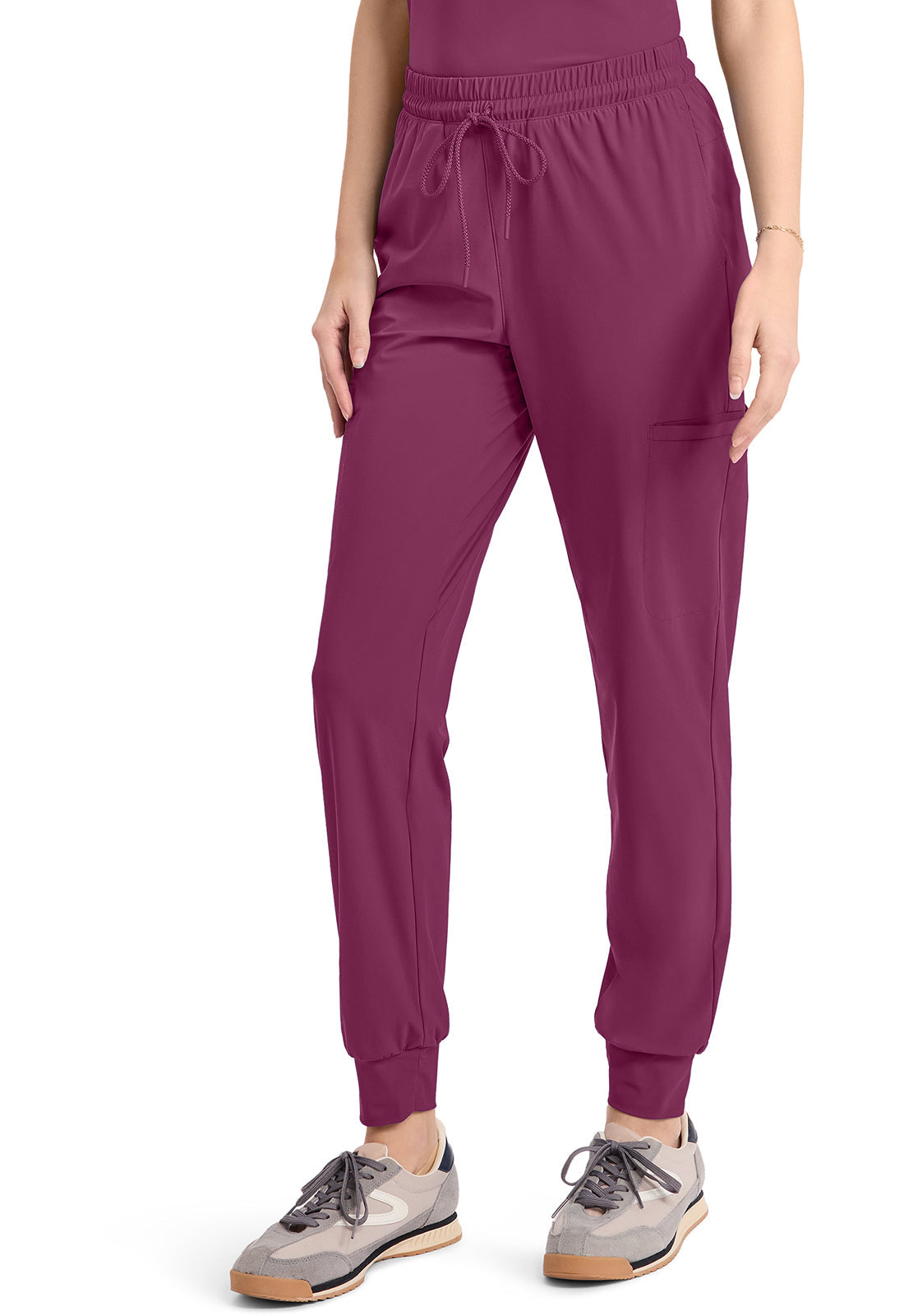 Pursuit IN024A Women's 5-Pocket Scrub Joggers Wine