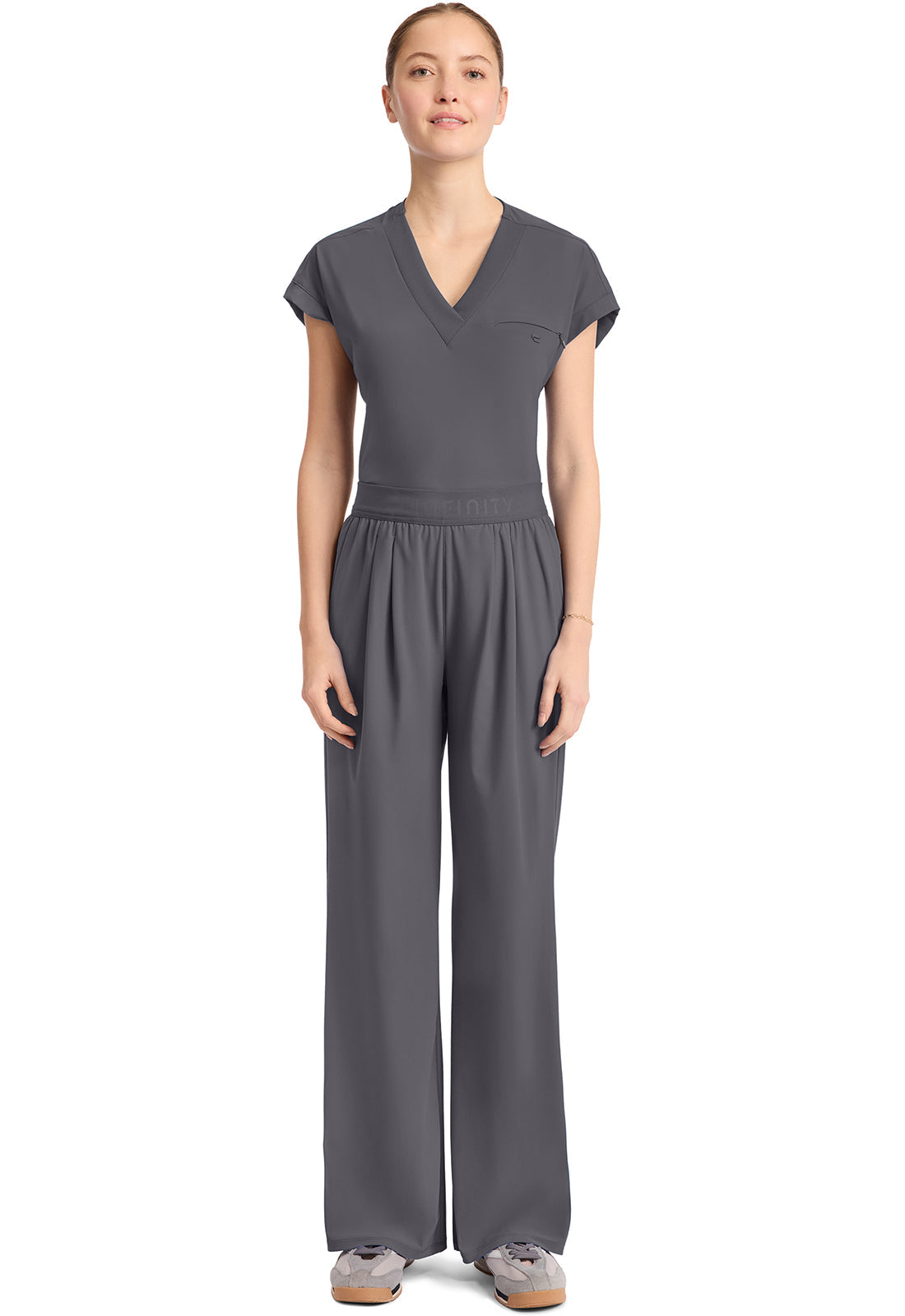 Pursuit IN025A Women's 3-Pocket Wide Leg Pants Pewter