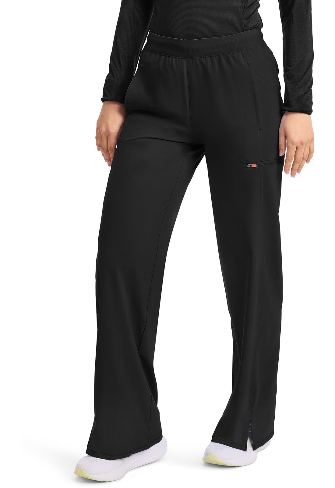 GNR8 IN028A Women's 6-Pocket Wide Leg Pants Black