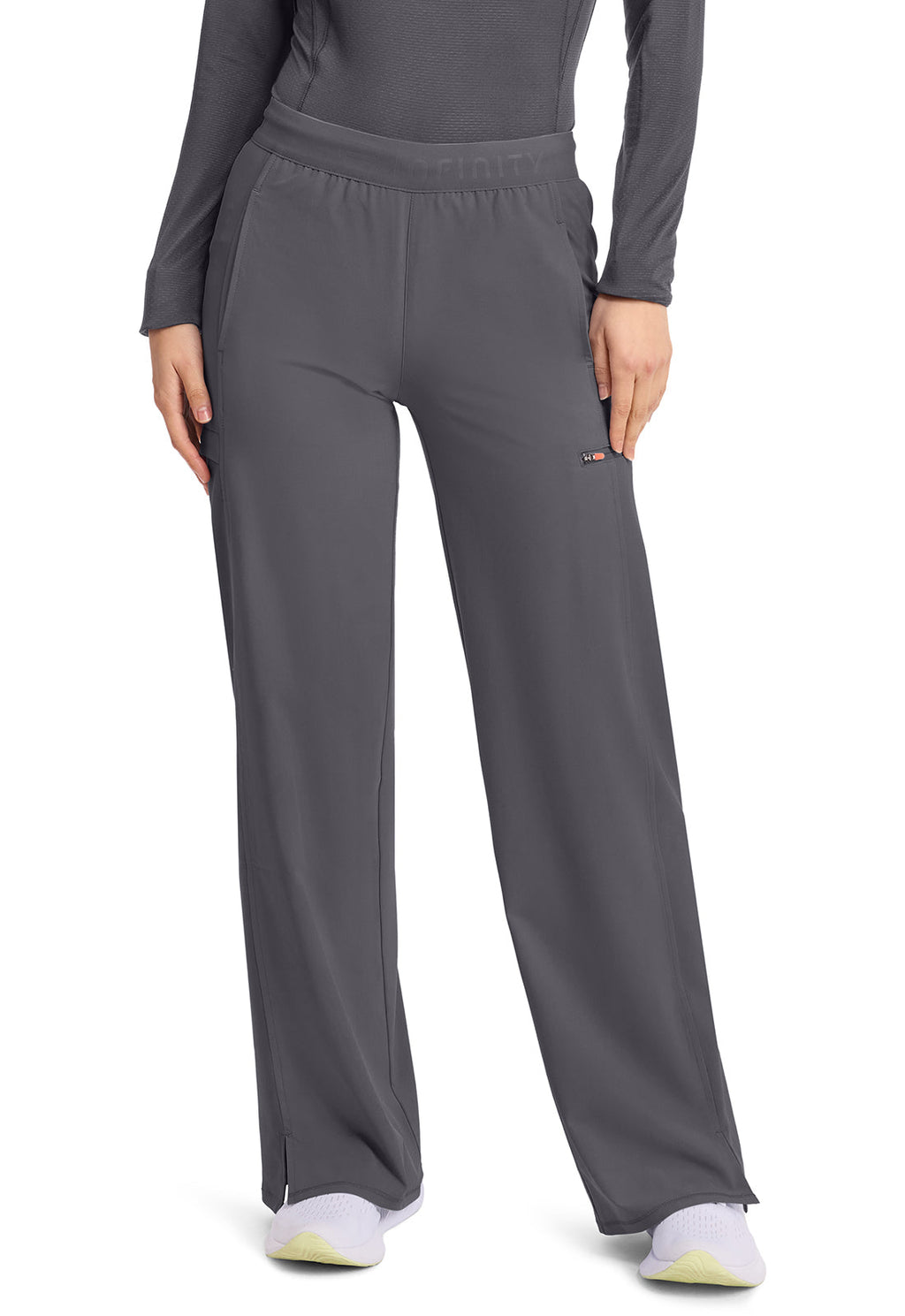 GNR8 IN028A Women's 6-Pocket Wide Leg Pants Pewter