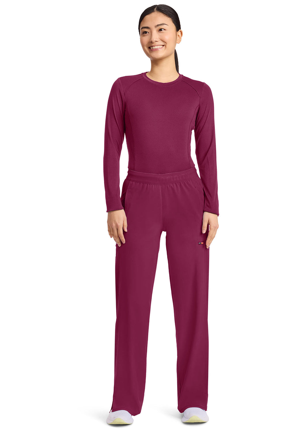 GNR8 IN028A Women's 6-Pocket Wide Leg Pants Wine