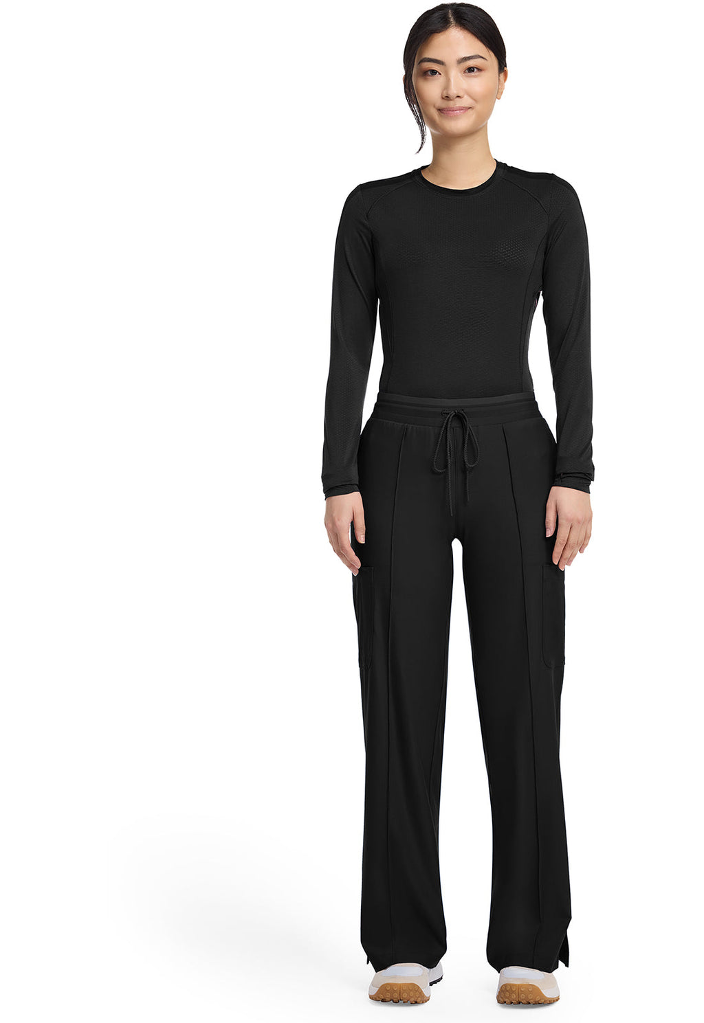 Kinetic IN103A Pintuck Wide Leg Pants Black