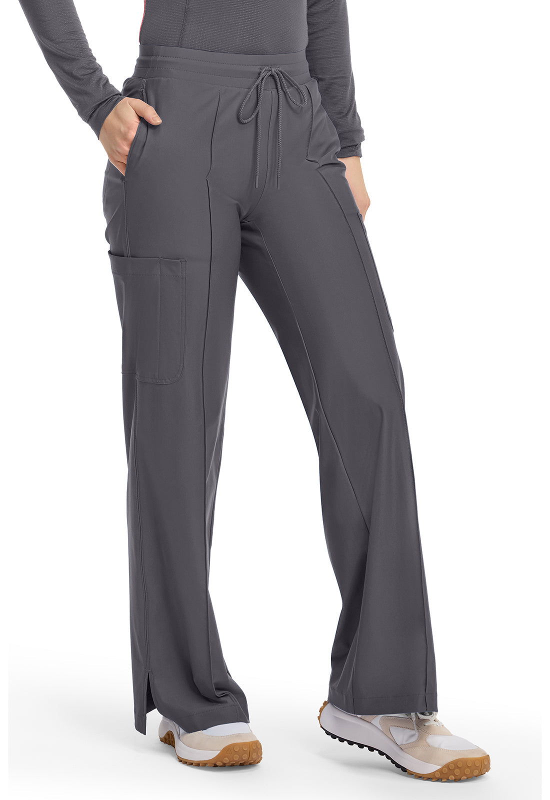 Kinetic IN103A Pintuck Wide Leg Pants Pewter
