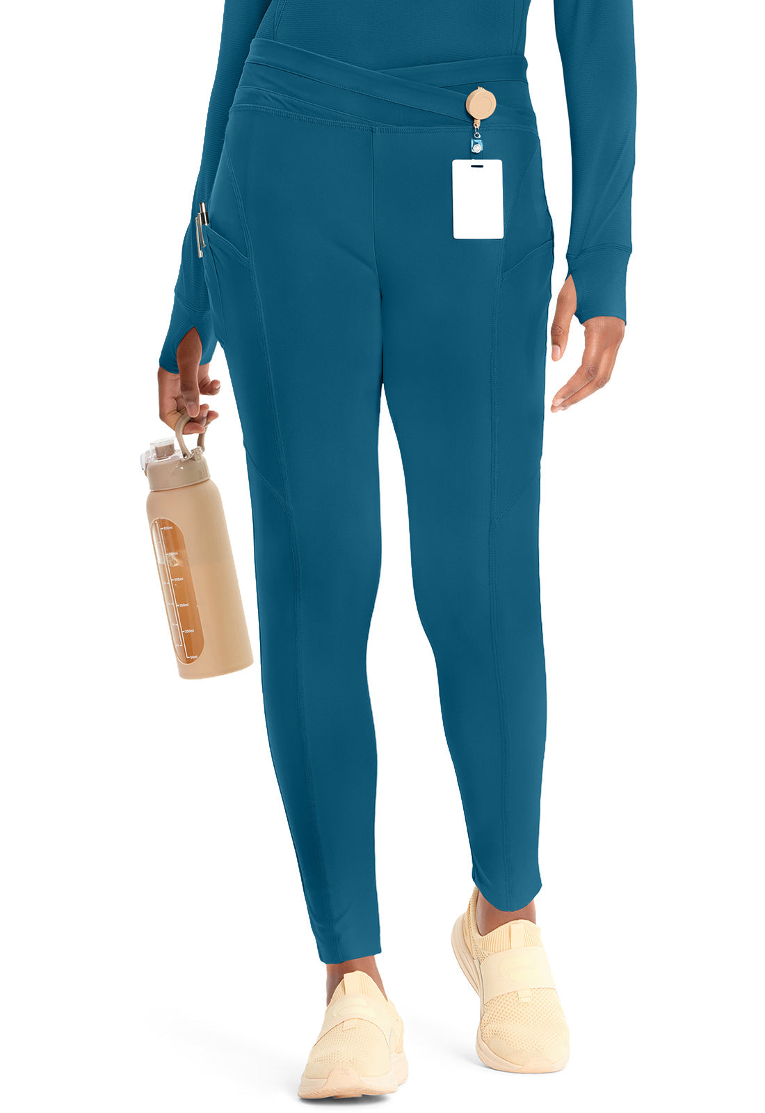 Kinetic IN106A Knit Natural Rise Legging Caribbean Blue Image