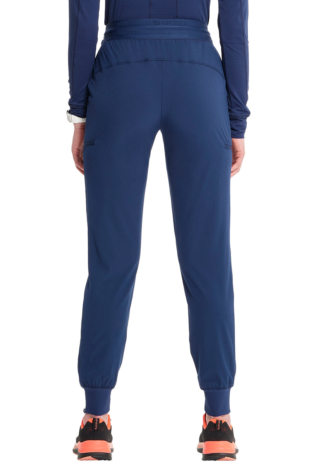 GNR8 IN122A Mid Rise Jogger Navy Model Image Back | Infinity