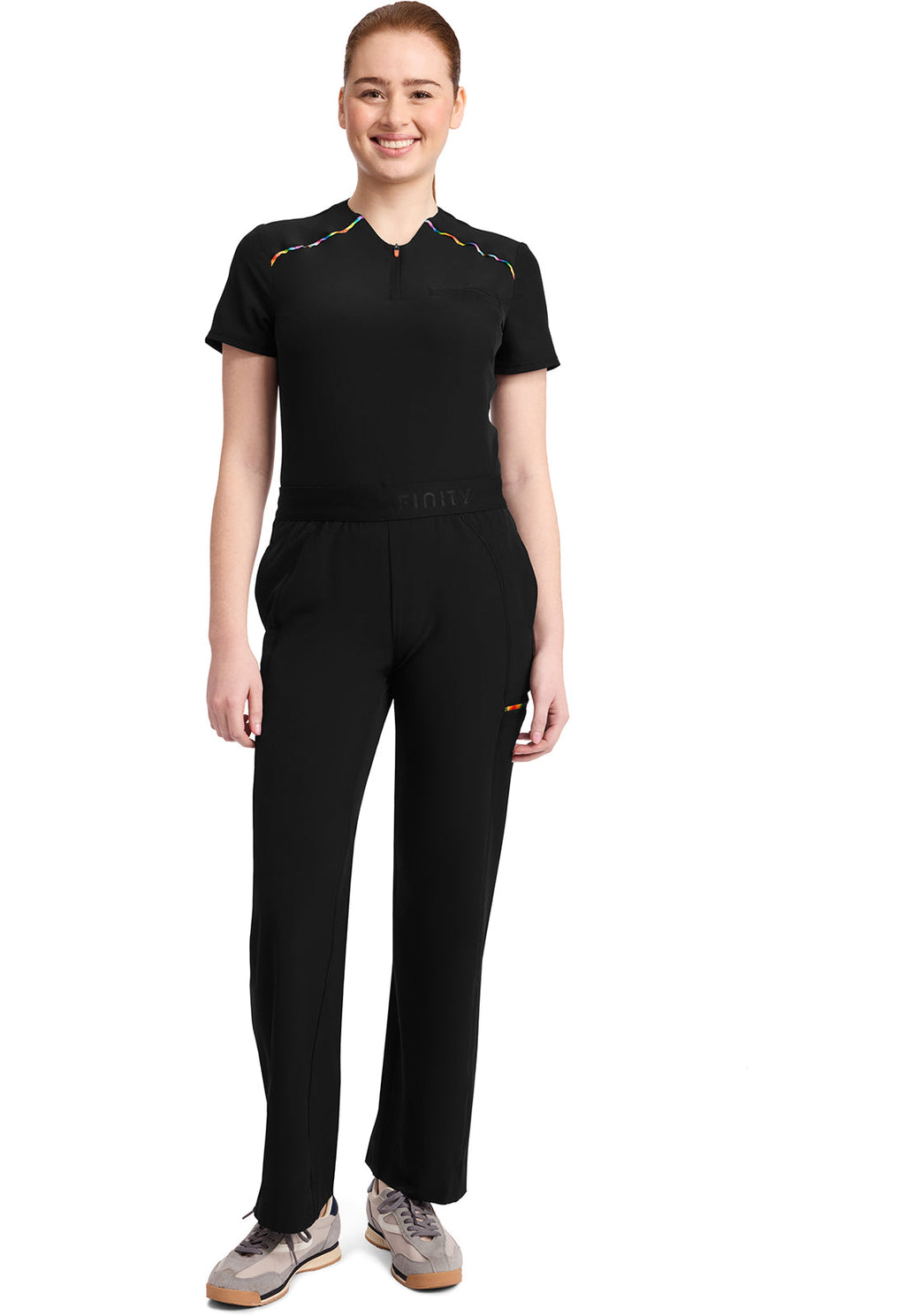 GNR8 Pride IN211A Women's Fit 5-Pocket Wide Leg Pants Black