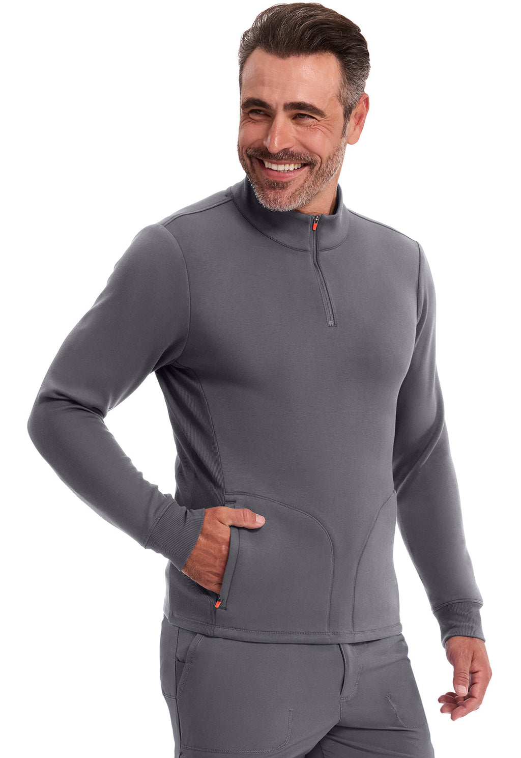 Lifestyle IN302 Men's Mock Neck Jacket Pewter