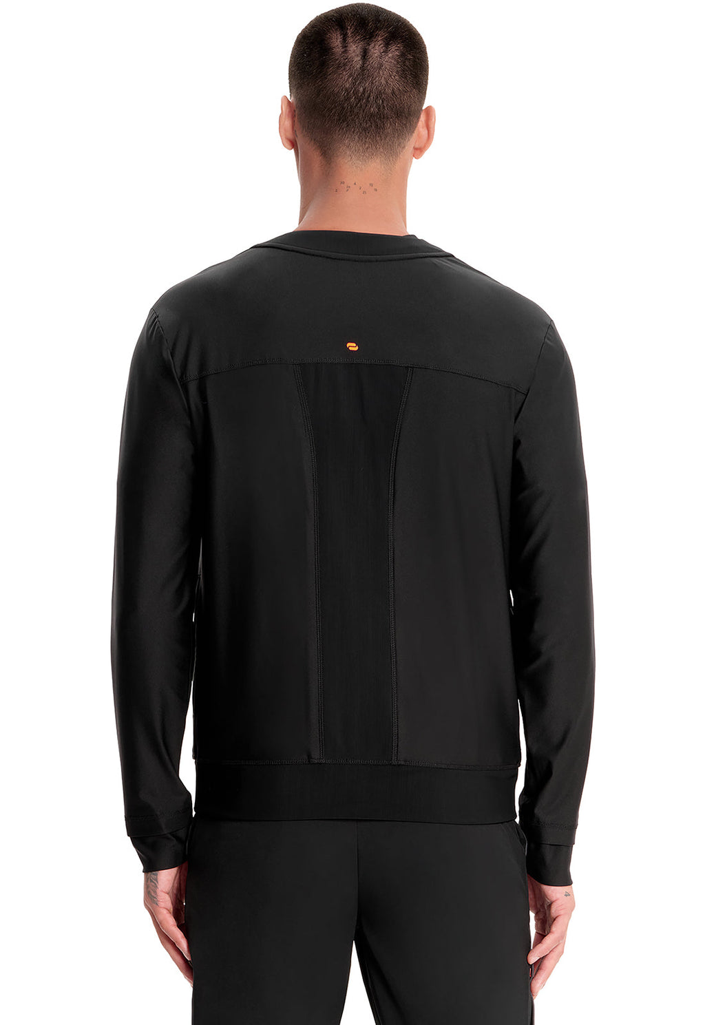 GNR8 Kinetic  IN322A Men's Knit Zip Front Jacket Black Model Image Back | Infinity