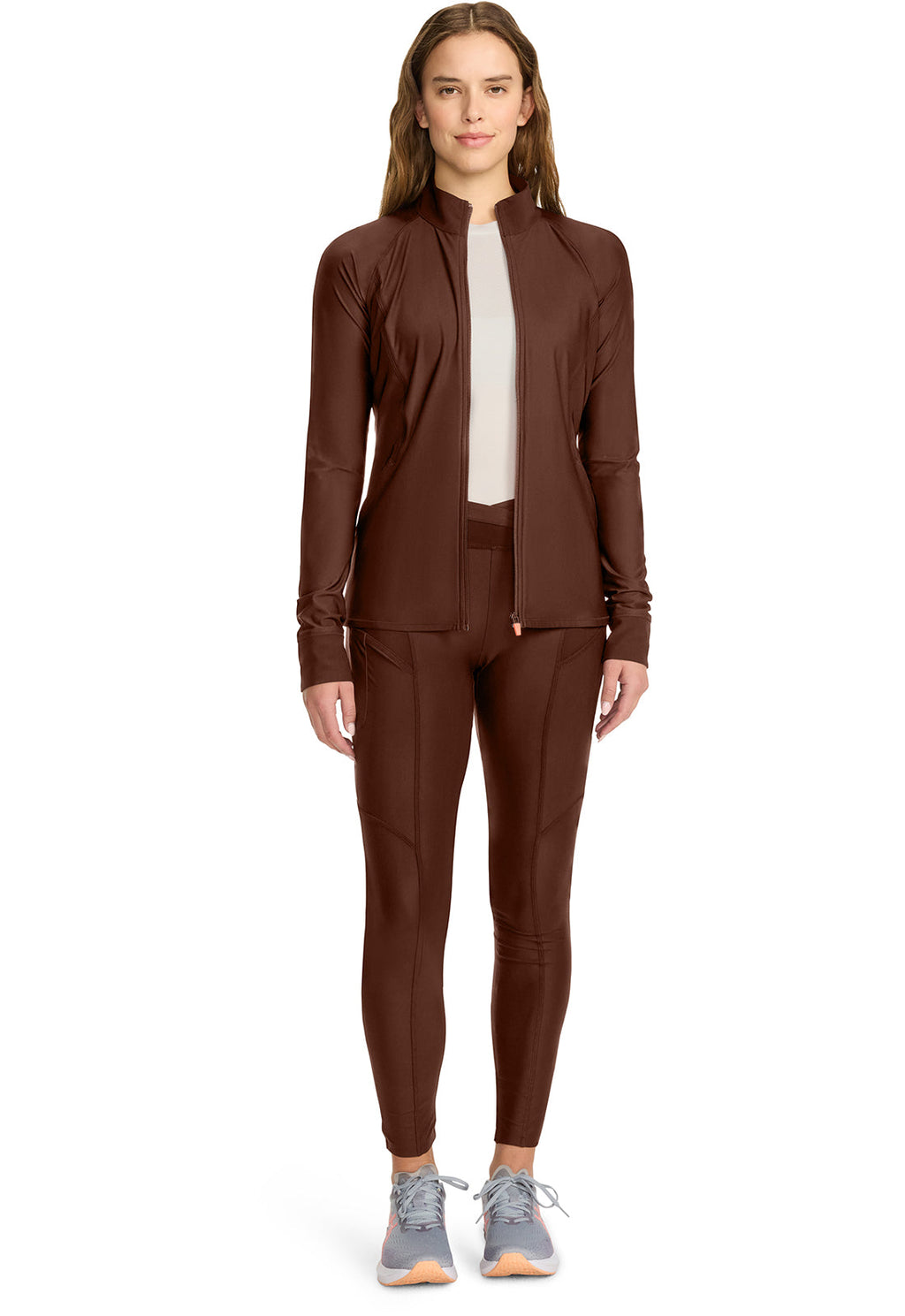 Kinetic IN337A Women's Raglan Zip Front Jacket Espresso Express