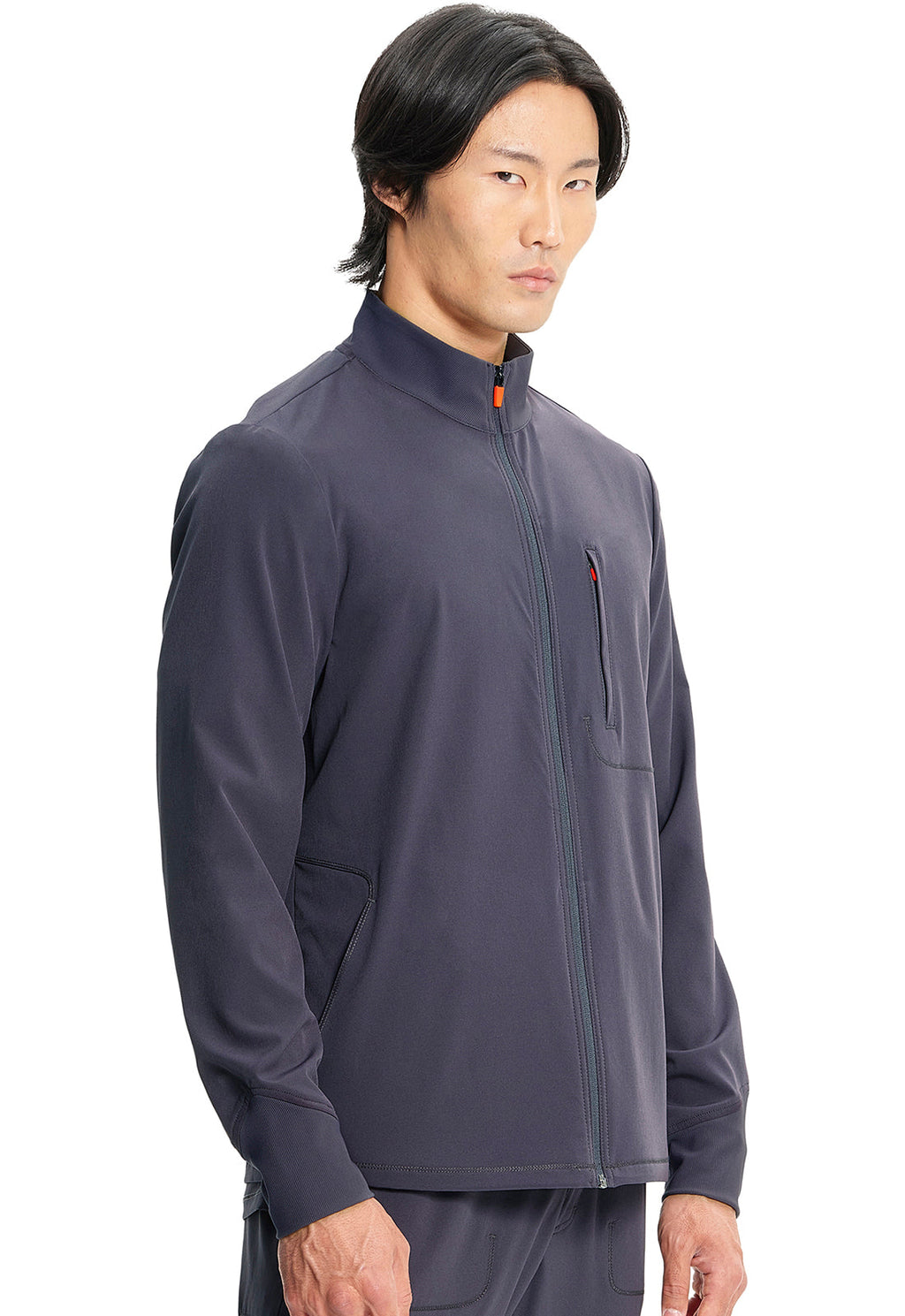 GNR8 IN350A Men's Zip Front Jacket Pewter Model Image Left Side | Infinity