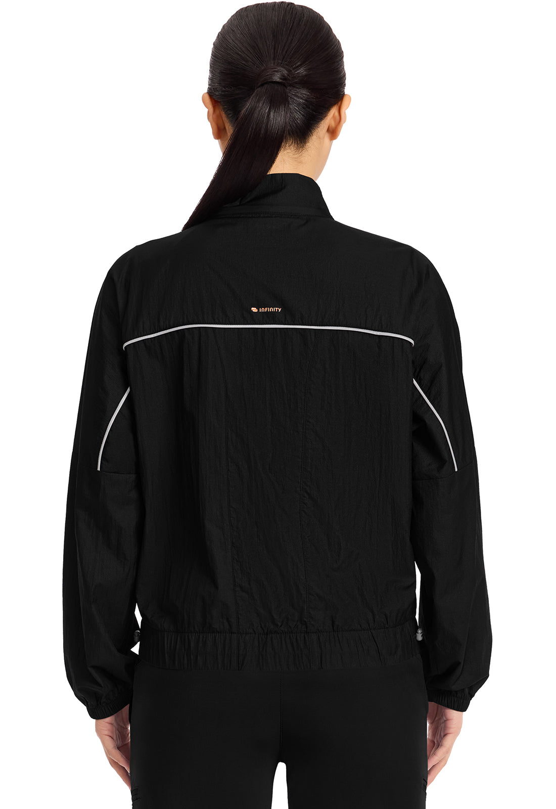 Lifestyle IN506 Women's Mock Neck Windbreaker Black
